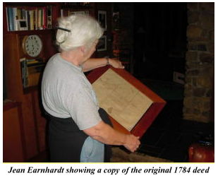 Jean Earnhardt showing the 1784 deed